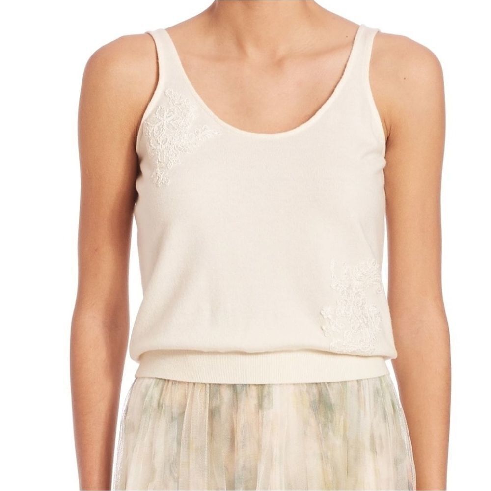 NWT $150 Jenny Yoo Cora lace applique tank